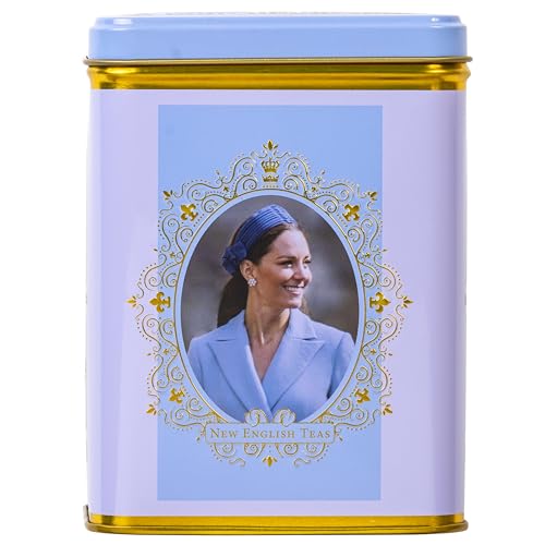 New English Teas Catherine Princess of Wales, himmelblaue Teedose mit 40 englischen Frühstücksteebeuteln von New English Teas