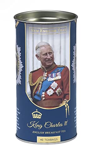 New English Teas - English Breakfast Tea 40 Tea Bags - King Charles III Drum von New English Teas