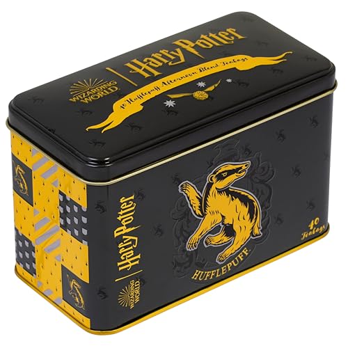 New English Teas Offizieller Harry Potter Hufflepuff-Wappen Teedose mit 40 englischen Teebeuteln von New English Teas