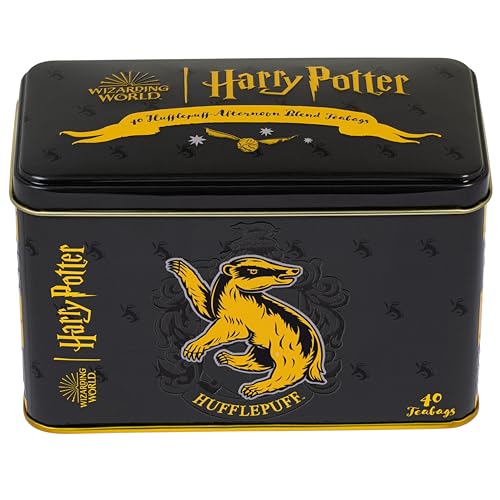 New English Teas Offizieller Harry Potter Hufflepuff-Wappen Teedose mit 40 englischen Teebeuteln von New English Teas