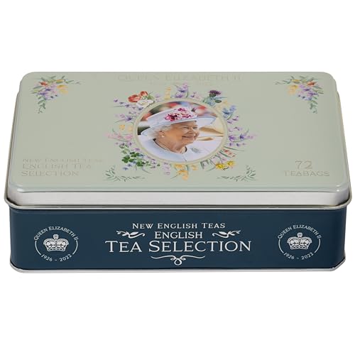 New English Teas Queen Elizabeth II Gedenk-Teedose mit 72 englischen Teebeutelauswahl von New English Teas