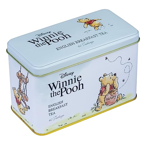 New English Teas Winnie the Pooh Tea Caddy with 40 English Breakfast Teabags, Tigger, Piglet & Eeyore von New English Teas