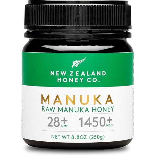 New Zealand Honey Co. Manuka Honig MGO 1450+ / UMF 28+ | Aktiv und Roh | Hergestellt in Neuseeland | Zertifiziertem Methylglyoxal Gehalt | 250g von NEW ZEALAND HONEY CO