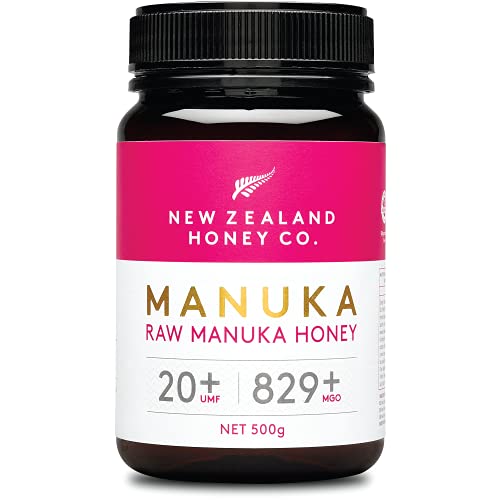 New Zealand Honey Co. Manuka Honig MGO 829+ / UMF 20+ | Aktiv und Roh | Hergestellt in Neuseeland | Zertifiziertem Methylglyoxal Gehalt | 500g von NEW ZEALAND HONEY CO