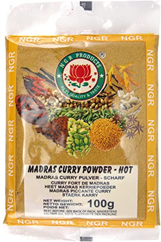 Ngr Currypulver, scharf, Madras, 100g, 3er Pack (3 x 100 g Packung) von Ngr