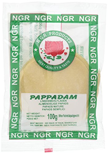 Ngr Pappadam, Linsenmehlfladen, 100g (1 x 100 g Packung) von Ngr