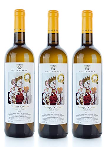 3 Flaschen Queen of Hearts Weiß trocken (750ml/11,5%) Nico Lazaridi aus Griechenland + 10 ml griechisches Olivenöl im Probiersachet von Nico Lazaridi