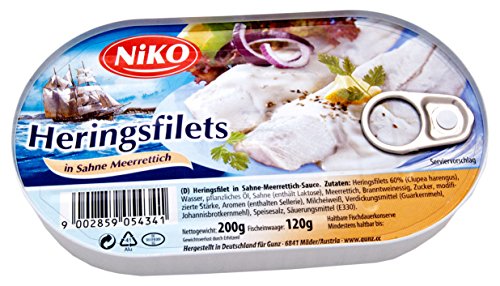 Gunz Niko Herring Filets in Meerrettich-Sauce, 200 g von Nico