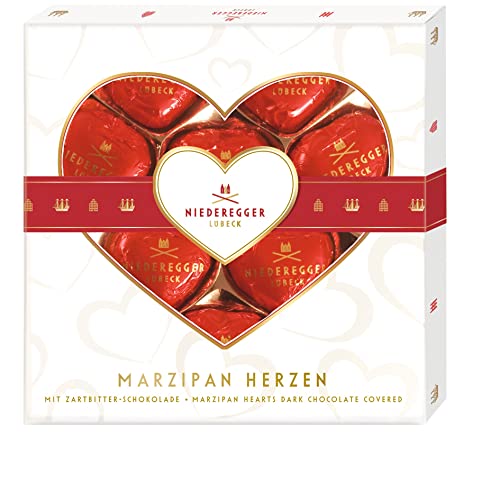 Niederegger Marzipan Pralinen Herzen mit Zartbitter Schokolade 125g (Packung mit 10) von Niederegger GmbH & Co. KG