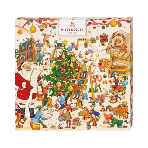 Niederegger Mini Wichtelwerkstatt Adventskalender mit Schokolade 168g von Niederegger GmbH & Co. KG