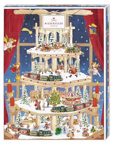 Niederegger Adventskalender Winter-Klassiker, modernes Design, gefüllt mit Niederegger Marzipan, 1er Pack (1 x 300 g) von Niederegger