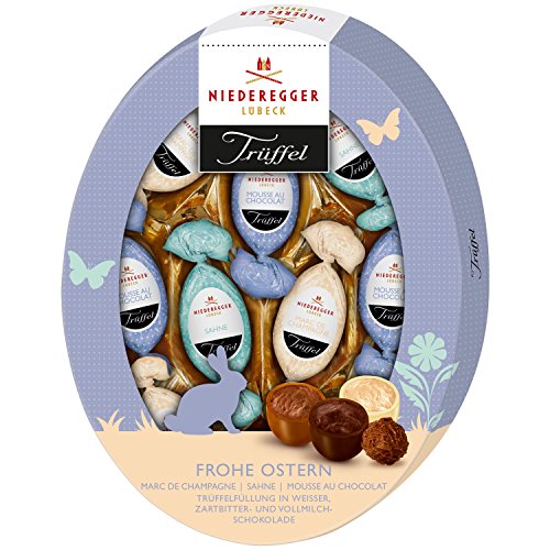 Niederegger - Frohe Ostern Trüffel-Eier Schokolade Pralinen - 9St/150g von Niederegger