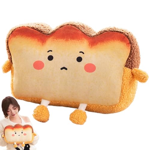 Niesel Toastkissen, mit Brot gefülltes Kissen, Lebensmittelplüschkissen Toastscheibenkissen, Niedliches gefülltes Plüsch-Toast-Sofakissen für Kinder, Erwachsene, Mädchen und von Niesel