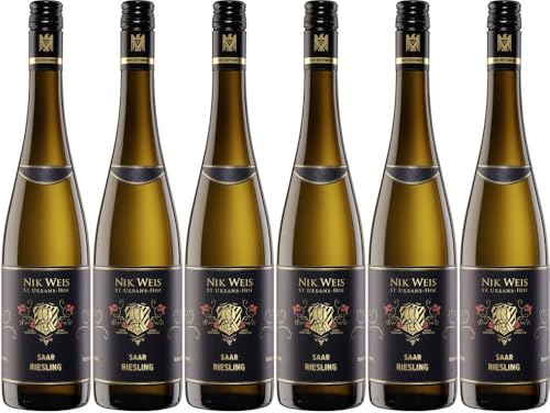 6x Saar Riesling Gutswein Feinh. 2023 - Nik Weis - St. Urbans-Hof, Mosel - Weißwein von Nik Weis - St. Urbans-Hof