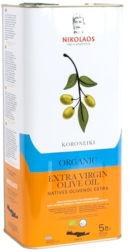 Bio Olivenöl 5L aus Kreta, Griechenland 'Nikolaos' – Premium-Qualität, reich an Polyphenolen, kaltgepresst, Extra Nativ. von Nikolaos & Dimitrios Family Corporation