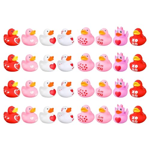 Nkmujil Heart Themed Ducks, Valentine's Day Decorations, Unique Duckies Set, Kids Bath Toys, Adorable Miniature Valentine Ducks Set For Kids' Bath Time Fun von Nkmujil