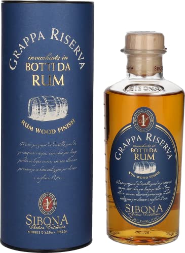 Sibona GRAPPA RISERVA botti da RUM 44% Vol. 0,5l in Geschenkbox von Nº1 SIBONA