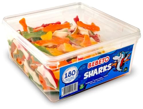 Bebeto Gesunder Süßigkeiten, Fruchtgummi, Gummibärchen Verschidine Sorten 1080gr (Sharks) von NoblesBox