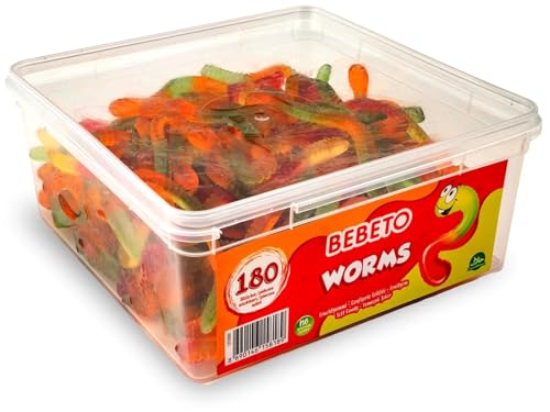 Bebeto Gesunde Süßigkeiten, Fruchtgummi, Gummibärchen Verschidine Sorten 1080gr (Worms) von NoblesBox