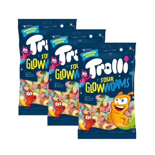 3x 1Kg Trolli Saure Glühwürmchen - Vorteilspack für Partys, Geburtstage oder die Hochzeit von Nohawa