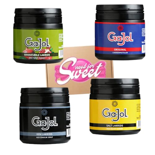 Ga-Jol Cupholder Mix 4x 100g in den Sorten Original, Salzlakritz, Granatapfel und reines Lakritz - ideal zu Probieren und kennenlernen, Handtasche oder Auto von Nohawa