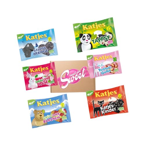 Katjes Probierpaket 6x175g Veganes Geschenkpaket - NeedforSweet Box leckere Süßigkeiten glutenfrei und vegan von Nohawa