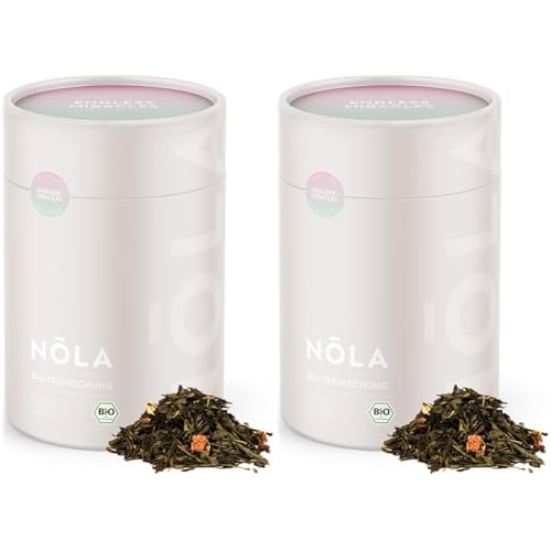 NOLA Bio Teemischung 'Endless Miracles' - BIO Grüner Tee (Gyokuro) mit Erdbeeren - loser Premium Bio Gyokuro Grüntee mit 100% natürlichen Zutaten, vegan (Packung mit 2) von Nola