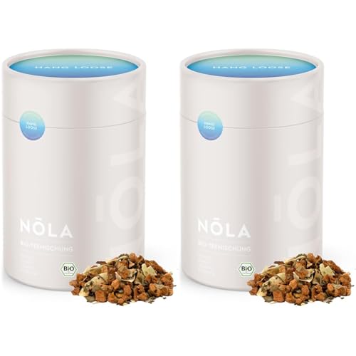 NOLA Bio Teemischung 'Hang Loose' - BIO Früchte-Tee mit Mango, Kokos, Ananas und Kurkuma - loser Premium Bio-Früchtetee mit 100% natürlichen Zutaten, vegan (Packung mit 2) von Nola