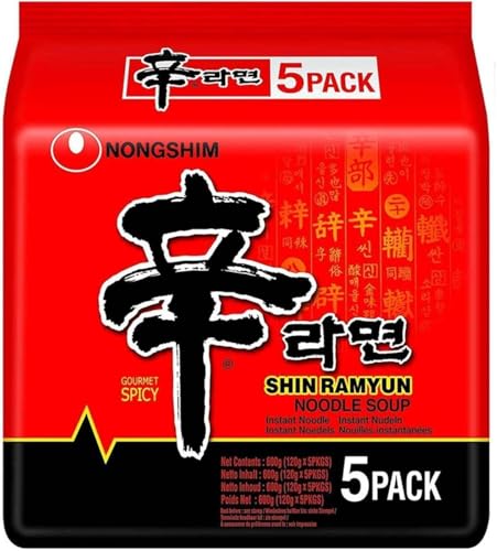 Koreanische Nongshim Shin Ramyun Nudelsuppe - 5er-Set (5 x 120 g) von Nong Shim