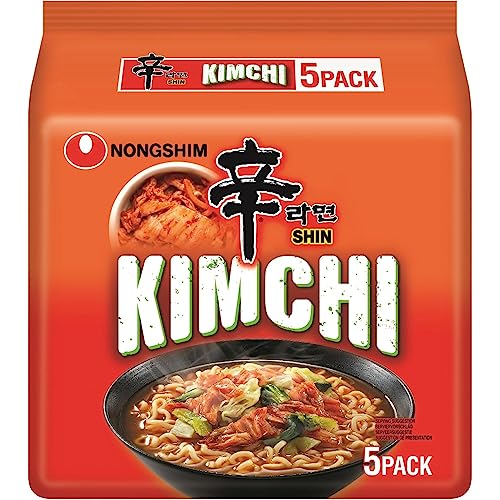 Nong Shim Instantnudeln Kimchi Ramyun – Koreanische Ramen Suppe - schnelle Zubereitung – 1er Multipack - 5 x 120g von Nongshim