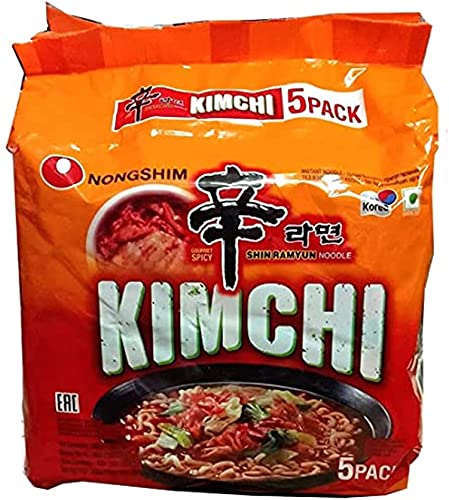 Nongshim Kimchi Ramyun Nudeln, 120 g (5 Stück), vegetarisch, 600 g von Nong Shim