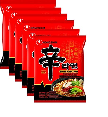 Nongshim Shin Ramyun Instant-Nudeln im koreanischen Stil, 120 g, 6 Stück von Nong Shim