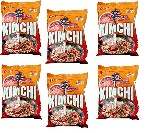 Nongshim Shin Ramyun Kimchi Instant-Nudeln, 120 g, 6 Stück (importiert), vegetarisch, 120 g von Nongshim