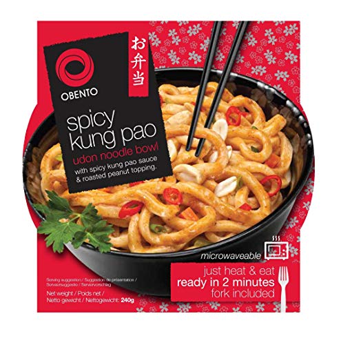 Obento Spicy Kung Pao Udon Bowl, Fertiggericht für die Mikrowelle, 240 g von Obento