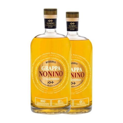 Grappa Nonino Vendemmia im Barrique Gereift Reserve Medium Flasche 50 cl (Karton mit 2 Medium Flasche von 50 cl) von Nonino Distillatori