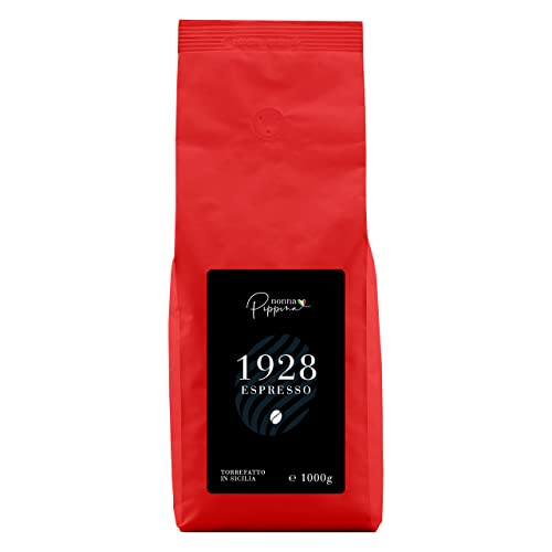 NONNA PIPPINA 1928 Espresso Röstkaffee, 1kg ganze Bohne, traditionelle Sizilianische Röstung, Cremig, Kräftig und Nussig von Nonna Pippina