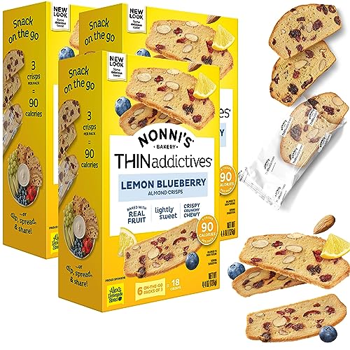 Nonni's Thin Addictive Lemon Blueberry Mandel, 3er-Pack von Nonni's