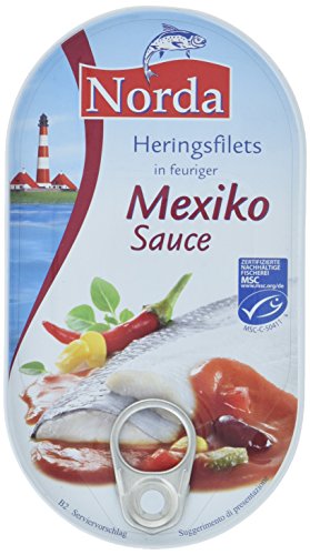 Norda Heringsfilets Mexiko, 13er Pack Konserven, Fisch in Gemüsesauce von Norda