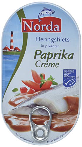 Norda Heringsfilets in Paprika-Creme, 13er Pack Konserven, Fisch in Paprikacreme von Norda