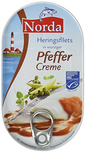 Norda Heringsfilets in Pfeffer-Creme, 13er Pack Konserven, Fisch in Pfeffercreme von Norda