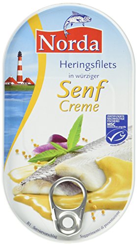 Norda Heringsfilets in Senf-Creme, 13er Pack Konserven, Fisch in Senfcreme von Norda