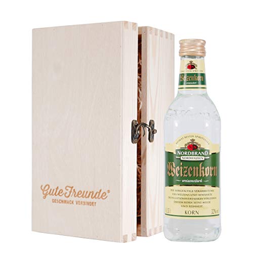 Nordbrand Weizenkorn (0,35L) mit Geschenk-Holzkiste von Nordbrand Nordhausen