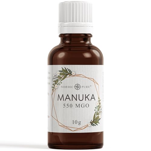 Manuka Streukügelchen von Nordic Pure - radionisch informiert mit 550 MGO (Methylglyoxal Gehalt) | Südseemyrte aus Neuseeland von Nordic Pure