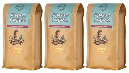 Nordica Coffee Finest Crema ganze Bohne 3x1000g von Geakv