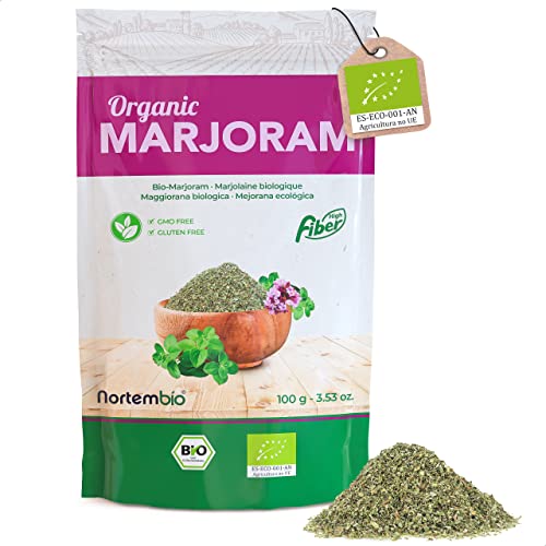 Nortembio Ökologisch Getrockneter Majoran 100 g. 100% Natürlich Herkunft. Gerebelt Majoran ohne Zusatzstoffe oder Konservierungsmittel. Majoran-Blätter für Aufgüsse und Naturheilmittel. von Nortembio