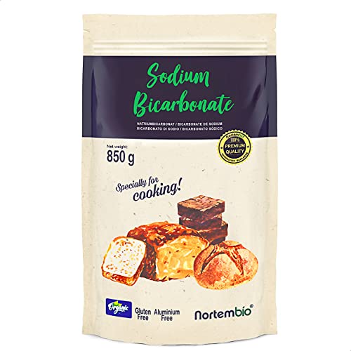 Nortembio Ökologischer Natron Pulver 850 g. Lebensmittelqualität Natriumbicarbonat. Aluminiumfrei Backpulver zum Kochen. Natürliches Backsoda mit E-Book Inklusiv. von Nortembio