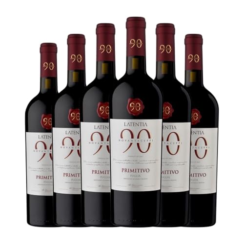 Novantaceppi Primitivo Puglia 75 cl Rotwein (Karton mit 6 Flaschen von 75 cl) von Novantaceppi