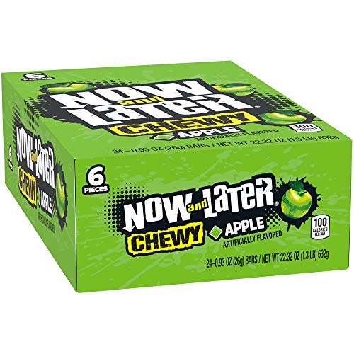 Now & Later Soft Chews Candy, Apple Flavor, 0.93 Ounce Bar, Pack of 24 von Now & Later