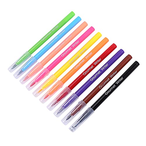 Ntcpefy Essbare Stift Pinsel Lebensmittel Farbe Stift für Zeichnung Kekse Kuchen Dekorieren Tools Kuchen DIY Backen Kuchen Malerei FäRben Stift 10 StüCke von Ntcpefy