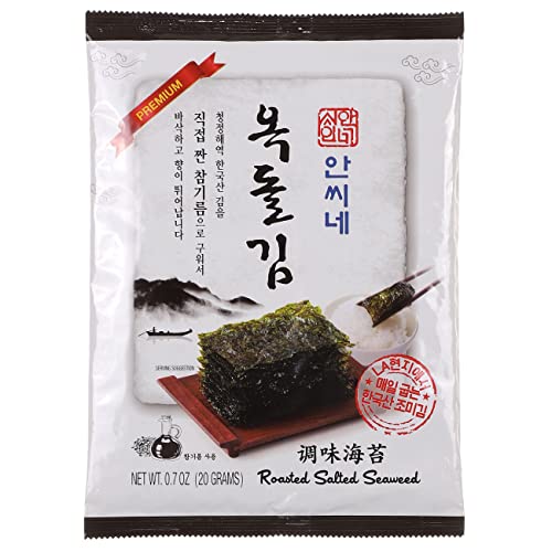 Nugu GIM Nori Snack Premium Koreanisch geröstete Seetang und leicht gesalzen, 10 Stück von Nugu